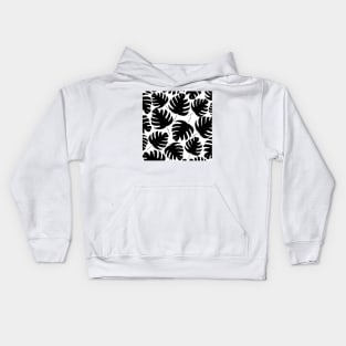 Black & White Monstera Kids Hoodie